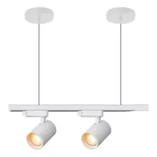 Lámpara Colgante Tipo Riel 50cm Con 2 Foco Riel Led 10w 220v