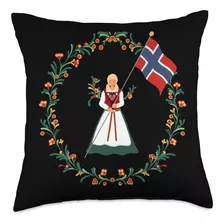 Eventyr Noruega Chica Bandera Noruega Rosemaling Chica Norue