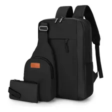 Mochila Backpack Impermeable Set De 3pzs Con Riñonera Y Puerto Usb