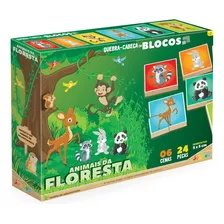 Quebra Cabeça Em Blocos Animais Da Floresta 831-junges