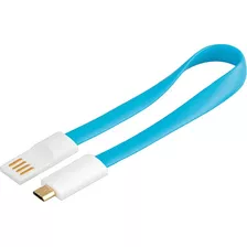 Cable Fujitel Usb A Micro Usb 1mt Plano Imantado Azul Fx Color Celeste