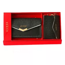 Billetera Guess Negra Con Monedero Para Mujer 