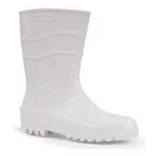 Bota Pvc Branca Cano Longo Motoqueiro Borracha Galocha Pvc