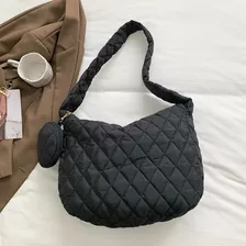 Bolso De Hombro Acolchado Para Mujer Con Monedero, Bolso Aco