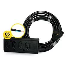 Extensão Elétrica Régua 4 Tomadas 5 Metros 10a/20a Pp 2x1.0 127v/220v