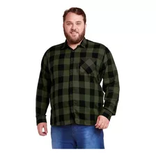 Camisa Xadrez Masculina Plus Size Flanelada Adulto Cowboy