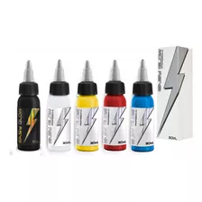 Set 5 Tintas Tatuagem Easy Glow 30ml Electric Ink