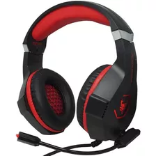 Headphone Gamer Scorpion Rgb Mic Articulado C/ Fio Infokit Cor Preto/vermelho