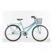 Bicicleta Paseo Femenina Futura Country R26 Frenos V-brakes Color Celeste Con Pie De Apoyo 