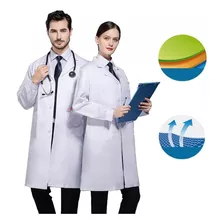 Uniforme Médico, Bata Larga Blanca, Uniforme De Laboratorio