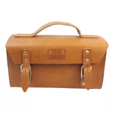 Maleta Pasta Bolsa De Couro Legítimo Rústica Caramelo 30 Cm