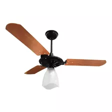 Ventilador De Teto Ventex Yris Preto E Mogno Com 3 Pás Cor Mogno De Madeira, 101.5 cm De Diâmetro 127 v