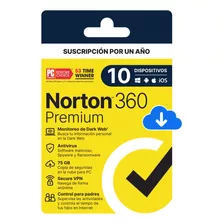 Norton 360 Premium 75gb 10 Dispositivos 1 Año
