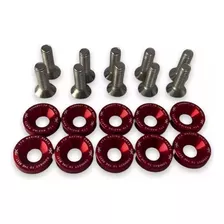 Arandelas Aluminio Moto Auto Atv Ftx 6mm M6 X10u Rojo