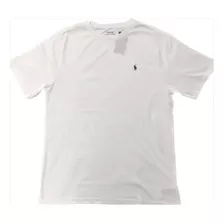 Camiseta Manga Curta Polo Ralph Lauren Branca Logo Azul