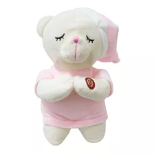 Urso Que Reza Pai Nosso De Pelúcia Para Bebe E Criança Rosa