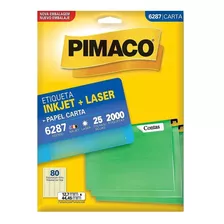 Etiqueta Pimaco Inkjet + Laser 12,7x44,45mm 25 Folhas 6287