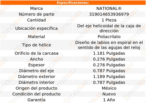 1) Retn Eje Helicoidal Caja Direccin Safari 85/96 National Foto 3