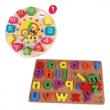 Brinquedos Pedagógicos Montessori Relógio Alfabeto Infantil