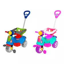 Triciclo Infantil Colorido Com Empurrador Avespa Maral