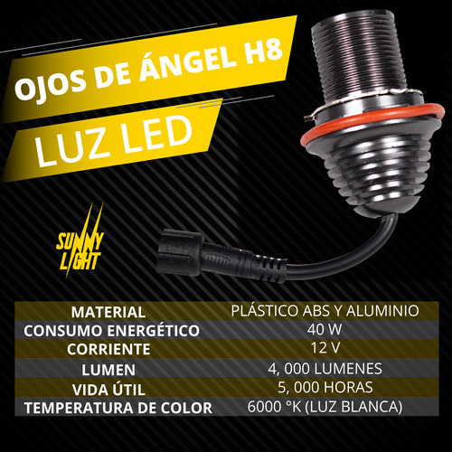 Juego Ojos De Angel Bmw Led Blanco Serie 1,3,5,6 X1 X3 X5 X6 Foto 6