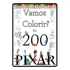 Kit 200 Desenhos Para Colorir Pixar Envio Imediato