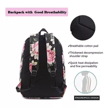 Lmeison Mochila Floral Con Puerto De Carga Usb Para Laptop D