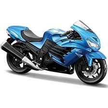 Moto 1/18 Metal Maisto Kawasaki Ninja Zx 14r Color Azul