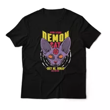 Polera Manga Corta - Demon Cat