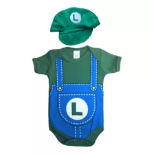 Kit Roupinha Temática Neném Luigi Mario Bros 