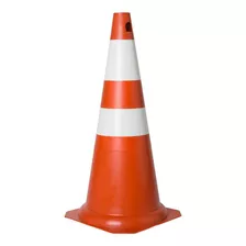 Cone Em Pvc 75cm Laranja E Branco