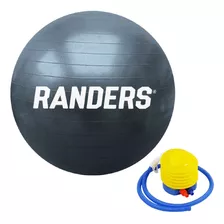 Pelota De Pilates Yoga 65cm Funcional Gym + Inflador Randers Color Negro