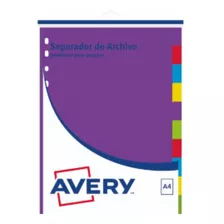 Separador A4 Avery Multicolor 10 Divisiones Personalizables Color Mix Avery 85630