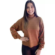 Blusa Tricot Trico Inverno Feminino Gola Malha 