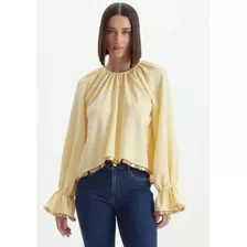 Blusa Bata Feminina Mullet Beje