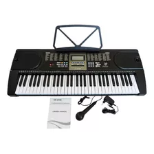 Teclado Musical Mk 2106 Lcd 61 Teclas+ Fonte + Sup Partitura