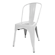 Cadeira De Jantar Desillas Tolix, Estrutura De Cor Branco, 2 Unidades