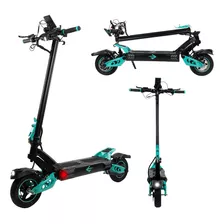 Scooter Eléctrico Ultra Patín Plegable Para Adulto Aluminio Color Negro