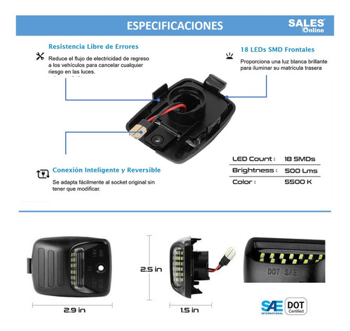 Lampara Led Luz Placa Matricula Trasera Toyota Tacoma 2012 Foto 3