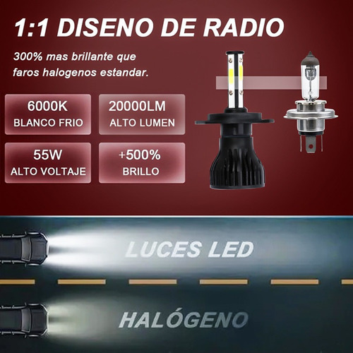 Foco Led 9003 H4 De Haz Alto/bajo Para Isuzu Rodeo 2000-04 Foto 3