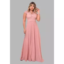 Vestido Longo Formaturas Manguinha Rose Marsala Lilas 05