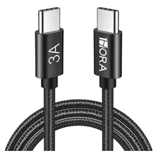 Cable Usb Tipo C A Tipo C 2m Carga Rápida 60w Datos 2.0 Color Negro