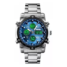 Reloj Hombre Bozlun Sk138903 Cuarzo 48mm Pulso Plateado