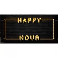 Letrero Led Neon Happy Hour Fiesta Ancho 75cm Luminoso