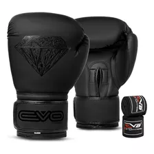 Guantes De Boxeo Evo Fitness 10 Oz Negro Mate