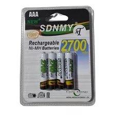 Pilha Aaa 2700 Mah Recarregável C/4