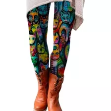 Legging Informal Estampado Art Cat