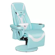 Silla Gamer Ergonómica C/reposapiés; Azul, Queen Throne