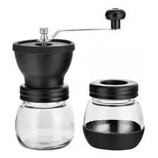 Moedor De Café Manual Vidro Silicone Regulagem Para Grãos Cor Preto