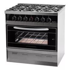 Cocina Sol Real Mini 517v A Gas 6 Hornallas Plateada Puerta Con Visor